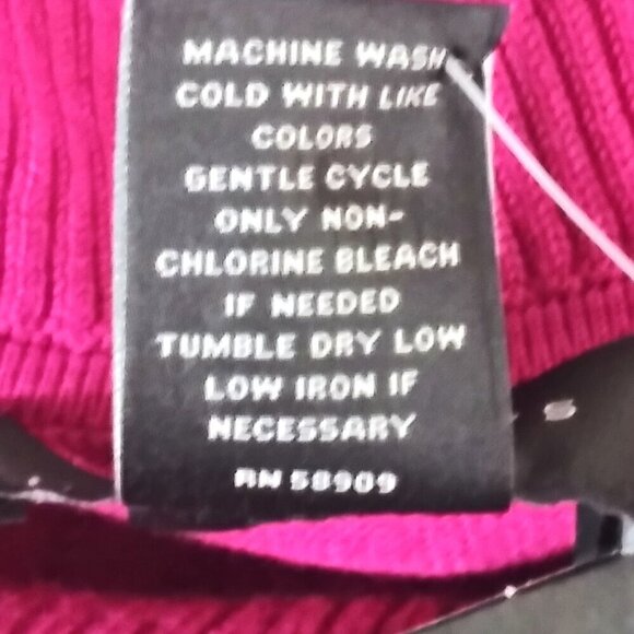 INVESTMENTS Petites Ribbed Knit Cowl Neck Sweater Pullover Fuchsia Pink Sz S NWT - Picture 8 of 9